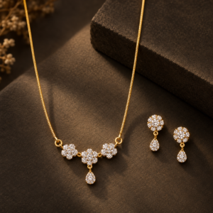 3 flower drop with earrings