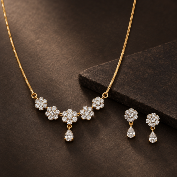 5 flower drop with earrings