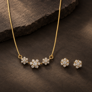 3 flower chain with earring