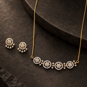 star round chain with earring
