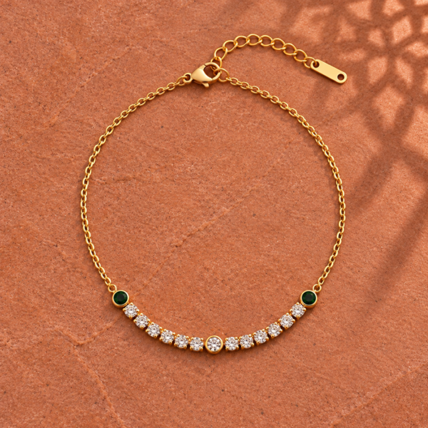 rhinestone anklet pair