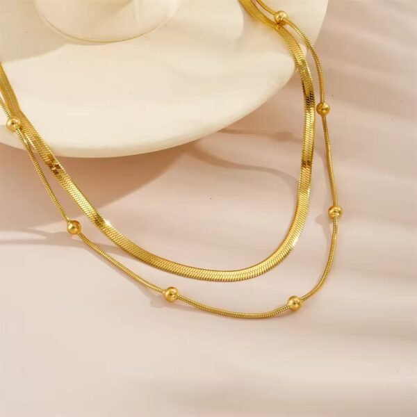 Double layer snake and ball chain