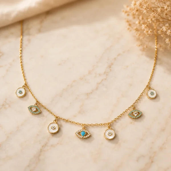 Evil eye charm chain