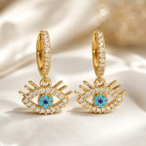 Evil eye hoops