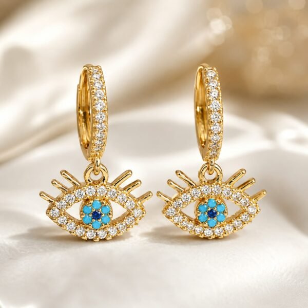 Evil eye hoops