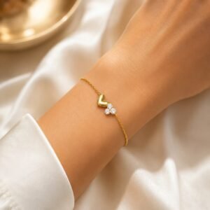 Heart duo chain bracelet