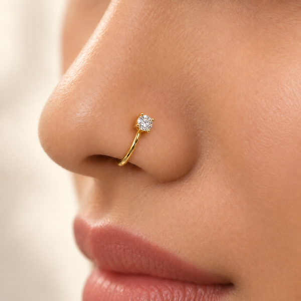 Single stone nose pin