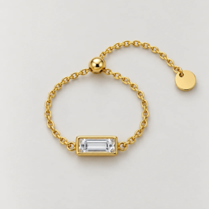 Rec stone chain ring