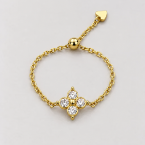 White flower chain ring