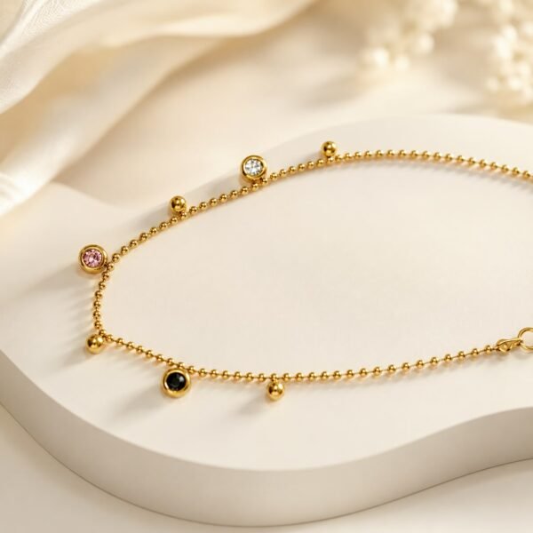 Multi stone anklet pair Multi stone anklet pair