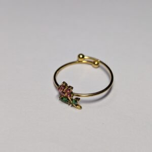 Pink and white flower ring