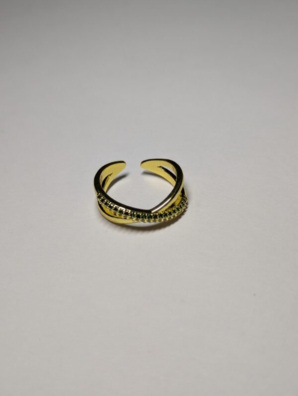 green twisted adjustable ring