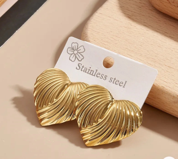 stripped heart steel studs