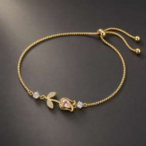 Pink tulip bracelet