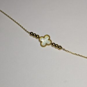 White and black clover bracelet