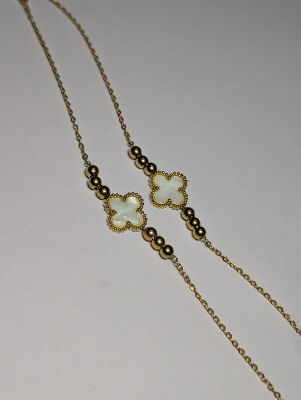 White clover pair kids anklet